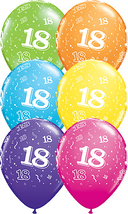 sachet de 8 ballons 18 ans : vente d'article de fête et de décoration  depuis 2010 situé en France.