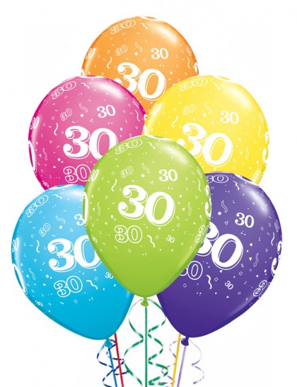 sachet de 8 BALLONS 30 ANS : vente d'article de fête et de décoration  depuis 2010 situé en France.