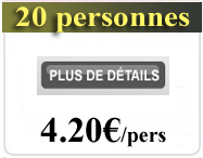 pack hollywood pour 20 personnes soit 4.20 euro/pers