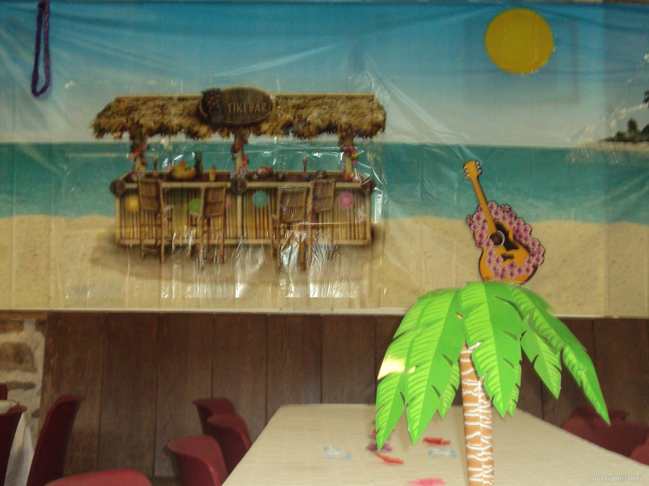centre de table hawai palmier
