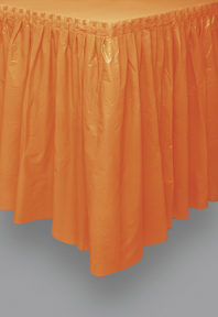 jupe de table orange plastique