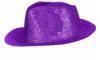 CHAPEAU CAPONE A PAILLETTE EN PLASTIQUE PAS CHER couleur : violet