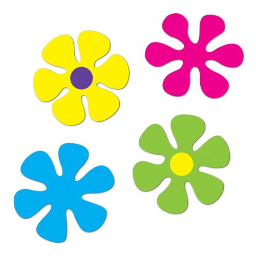 Ensemble de 4 fleurs de couleurs cartonnées