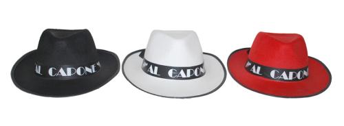 chapeau Al Capone avec revolvers BLANC