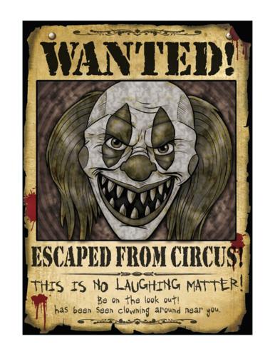 affiche clown halloween en papier