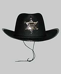CHAPEAU  SHERIFF ADULTE NOIR