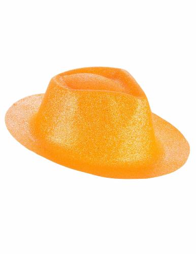 chapeau orange paillette