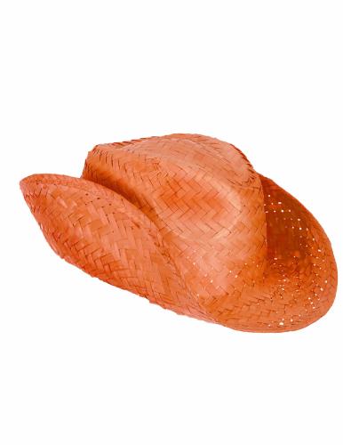 chapeau de paille orange