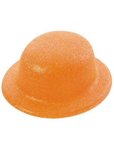 chapeau melon plastique orange