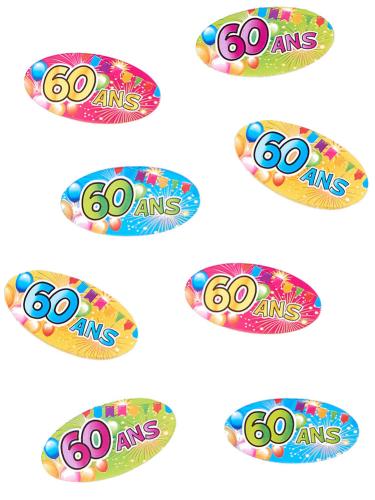 confettis anniversaire 60 ans en carton