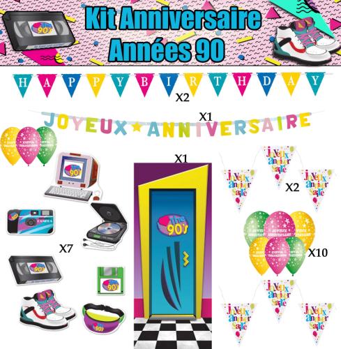 kit decoration anniversaire theme années 90