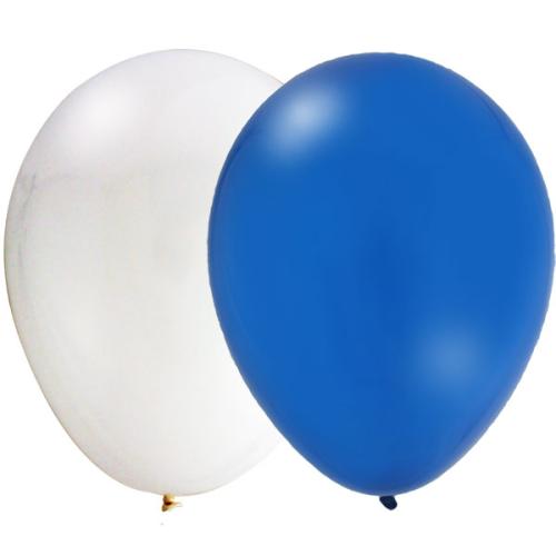 lot de 50 ballons bleu et blanc 30 cm pour une déco cuba
