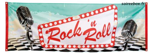 bannière rock and roll années 50 en tissu