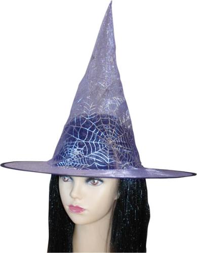 chapeau sorcière violet décor paillettes