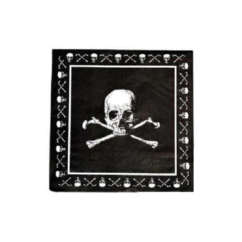 serviette noir pirate en papier