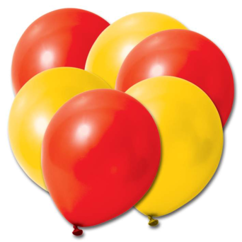 lot de 50 ballons rouges et jaunes