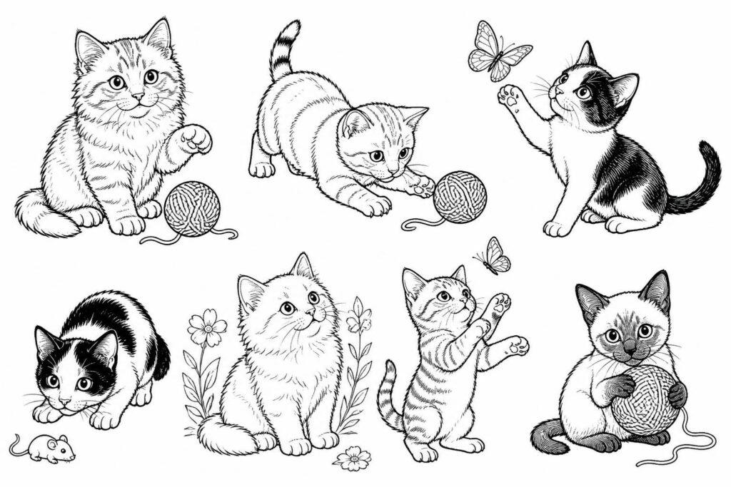 découvrez 7 modèles de coloriages de chats à imprimer, parfaits pour stimuler la créativité des petits artistes en herbe. activité ludique et éducative garantie !