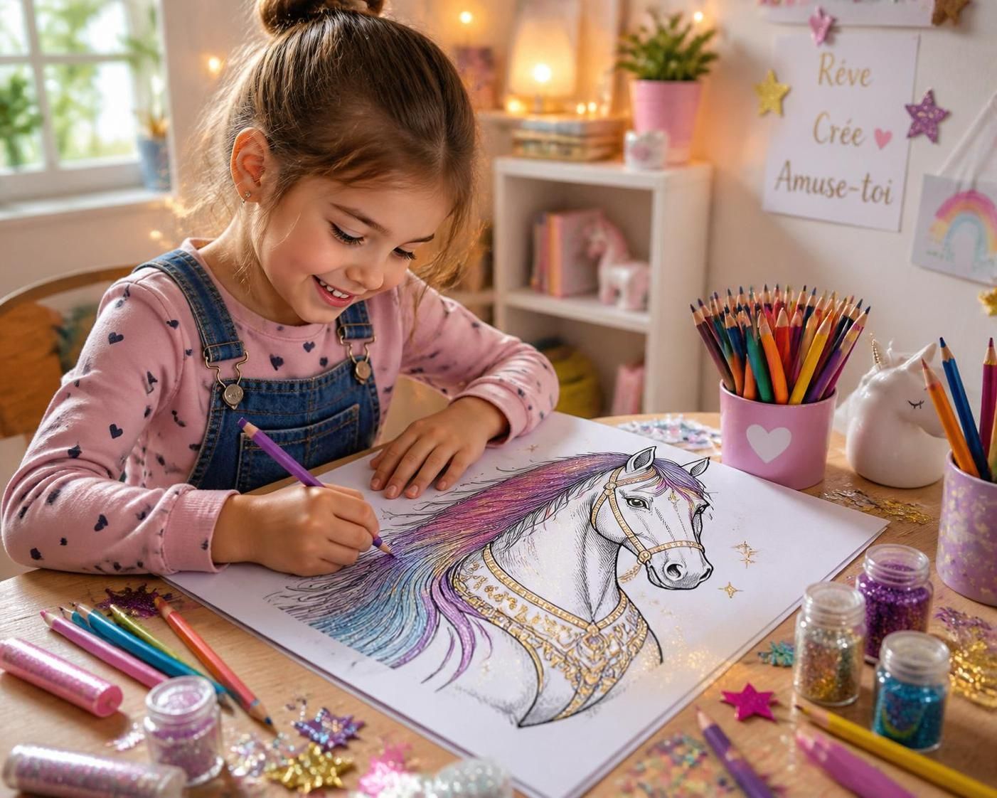 découvrez notre sélection de coloriages de chevaux à imprimer, parfaits pour stimuler la créativité des enfants tout en s'amusant avec des motifs variés et faciles à colorier.