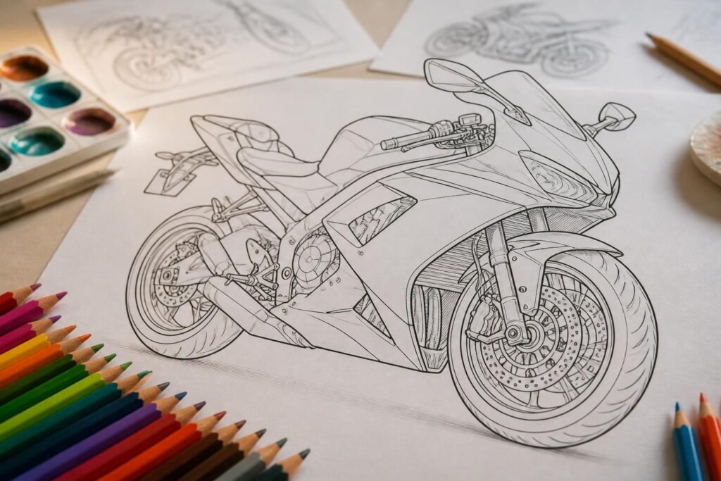 découvrez nos idées de motos à colorier pour stimuler la créativité des passionnés de deux-roues, petits et grands. activité ludique et artistique garantie !