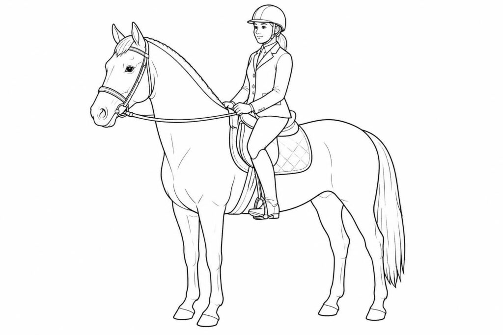 téléchargez gratuitement des coloriages de chevaux avec cavalière à imprimer en pdf. amusez-vous à colorier ces magnifiques dessins pour tous les âges !