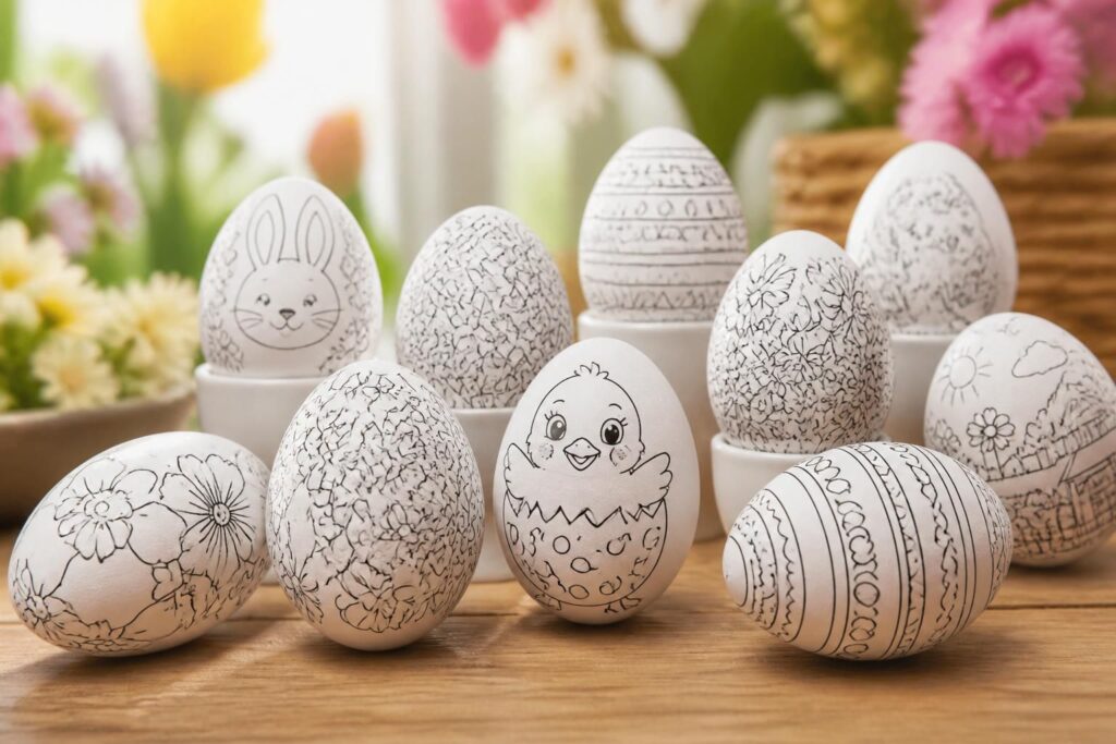 découvrez des modèles gratuits d'œufs de pâques à colorier, adaptés à tous les âges pour une activité créative et festive en famille.