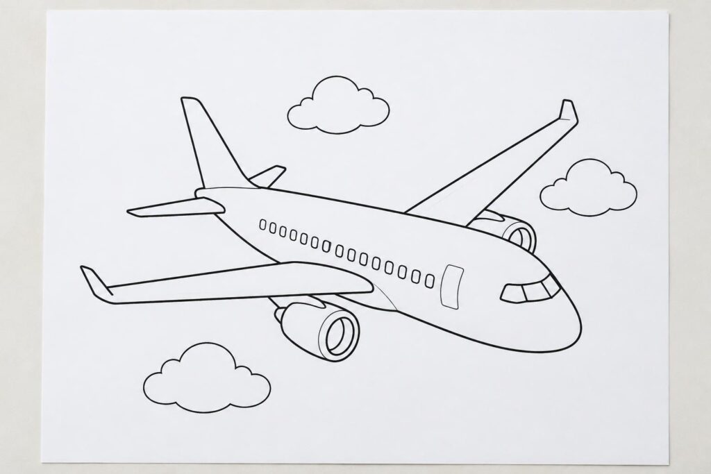 téléchargez gratuitement nos dessins d’avions à colorier et à imprimer, parfaits pour les enfants et les débutants.